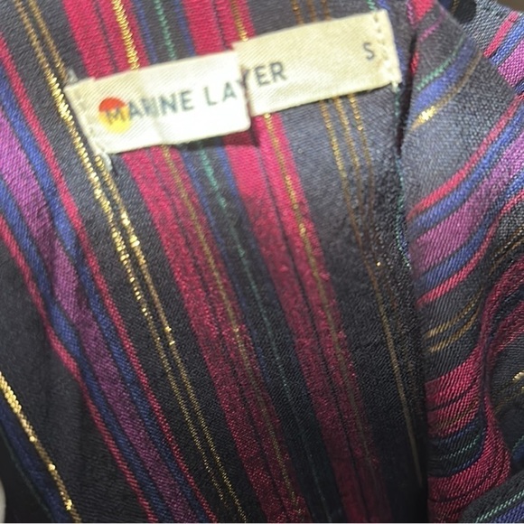 Marine Layer Jamie Banded Collar Top in Lurex Multi Stripe - Picture 7 of 7